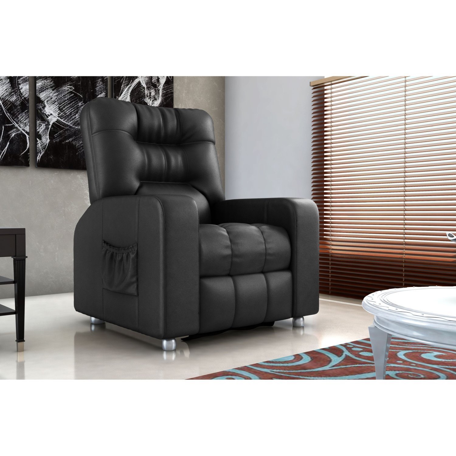 Poltrona Do Papai Reclinável Azera Sintético Preto