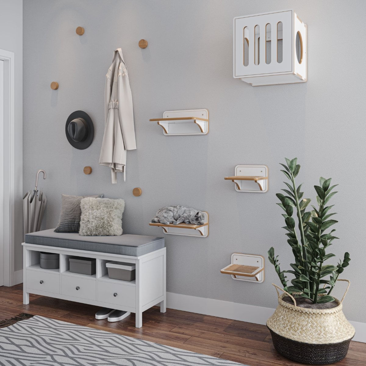 Prateleira Para Gatos Lion - Tamanho Grande Branca