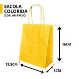 10 Sacola De Papel Kraft Presente Colorida 13,5x8x16cm