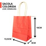 10 Sacola De Papel Kraft Presente Colorida 13,5x8x16cm
