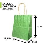 10 Sacola De Papel Kraft Presente Colorida 13,5x8x16cm