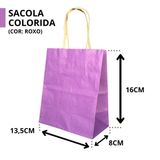 10 Sacola De Papel Kraft Presente Colorida 13,5x8x16cm