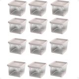 12 Pote Para Alimentos Transparente Prisma 430ml Com Tampa