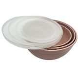 Jogo De Bowls De Bambu Com Tampa Lyor Pp 3peças