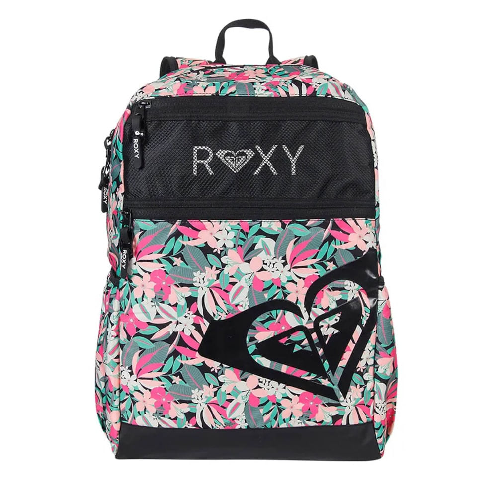 Mochila Feminina Roxy Paradise Preto E Rosa