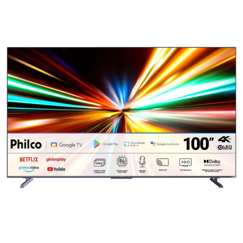 Smart Tv 100 Philco Qled Google Tv 4k P100sga