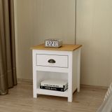 Mesa De Cabeceira 1 Gaveta Da Linha Topazio Branco /freijó