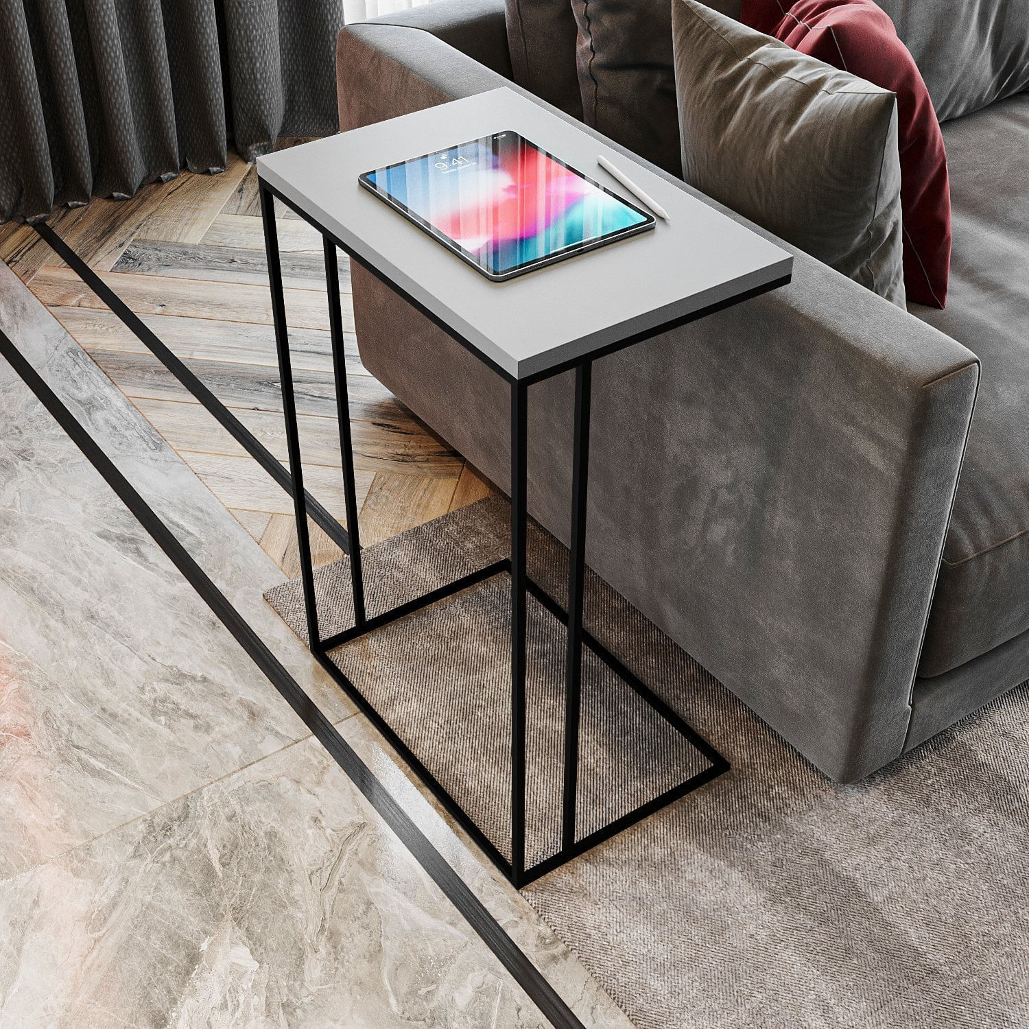 Mesa Lateral Greco 67cm X 45cm X 30cm Fendy / Preto