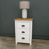 Mesa De Cabeceira 3 Gavetas Topazio Branco /freijó