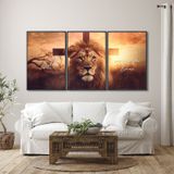 Quadro Decorativo Nunca Foi Sorte, Sempre Foi Deus Religioso Com 3 Telas Para Sala, Escritório, Hall Com Vidro Preto