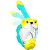Máscara De Snorkel Facial Completa Com Zíper Para Crianças, Vista Panorâmica De 180°