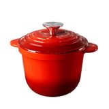 Forno Holandês Magicplux De Ferro Fundido Esmaltado 2,5 L Com Tampa Vermelha