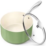 Panela Michelangelo 3l Com Tampa Antiaderente Com Revestimento Cerâmico Verde