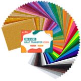 Folhas De Vinil De Transferência Térmica Lzerking Iron On Vinyl, Pacote Com 100