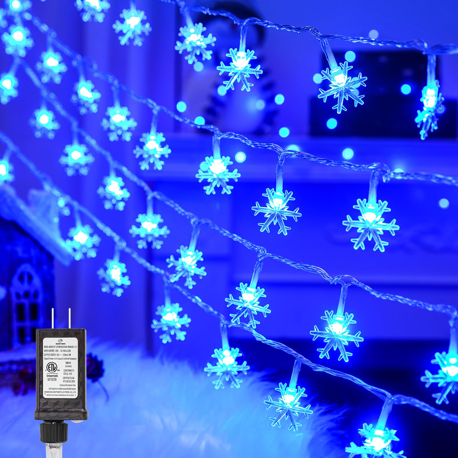 Luzes De Natal Brightown 100 Led Snowflake 13m Fairy Lights