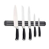 Suporte De Faca Magnético Para Cozinha De 50 Cm Com Ímã Duplo Preto