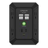 Protetor De Sobretensão De Carregador De Parede Usb Qinlianf 5 Outlet 4 Usb