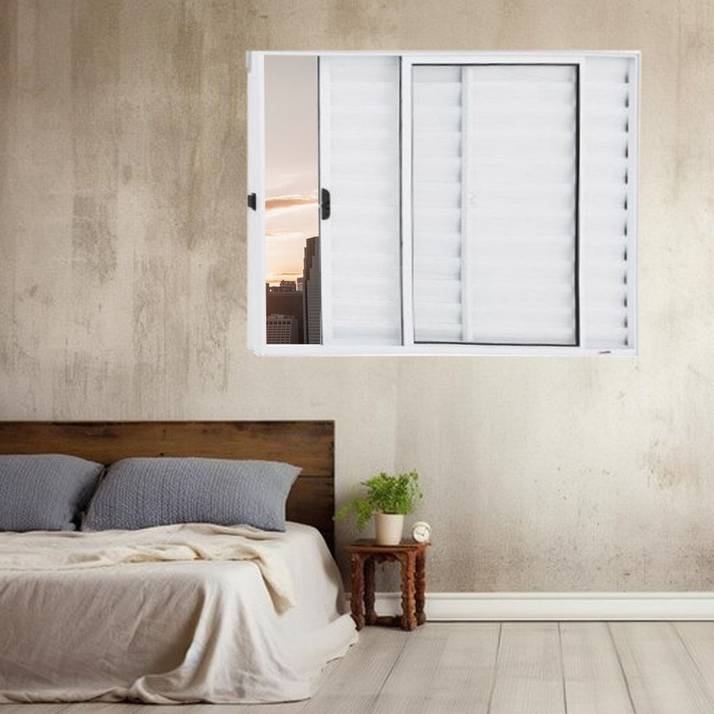 Janela Veneziana De Alumínio 3 Folhas 120 X 150cm Linha Modular Branco