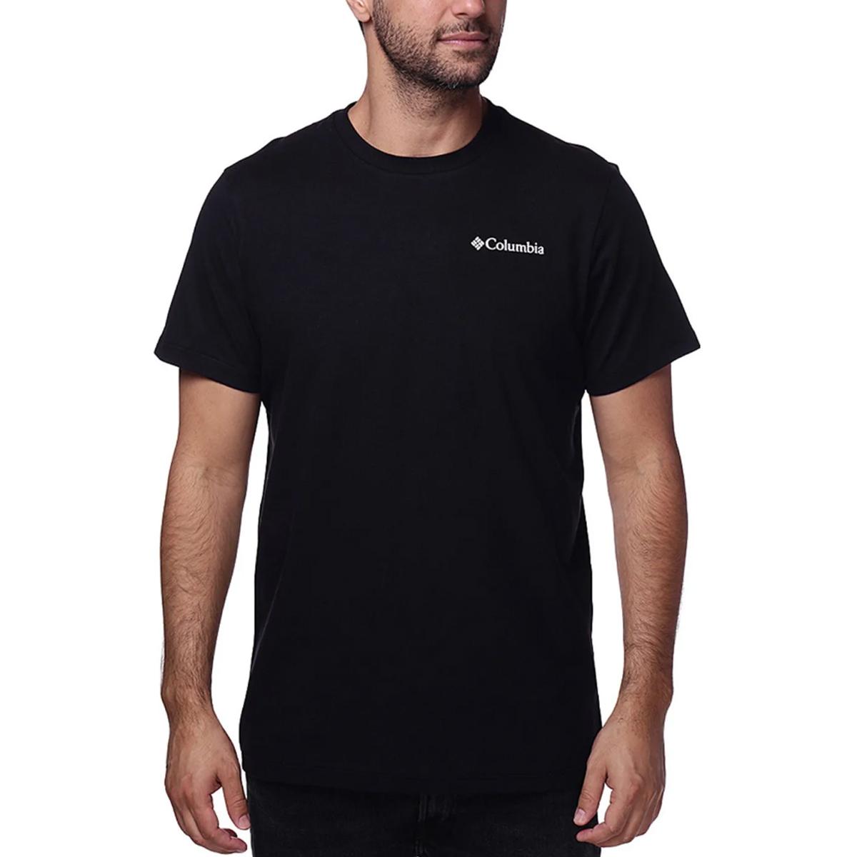 Camiseta M Basica Columbia Preta Manga Curta 100% Algodão