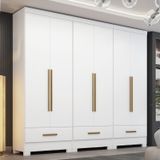 Quarto Modulado 3 Peças 6 Portas 3 Gavetas Smart Plus Branco