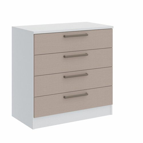 Cômoda Módulo Inferior 4 Gavetas Requinte+ Móveis Castro Branco Line/duna Line