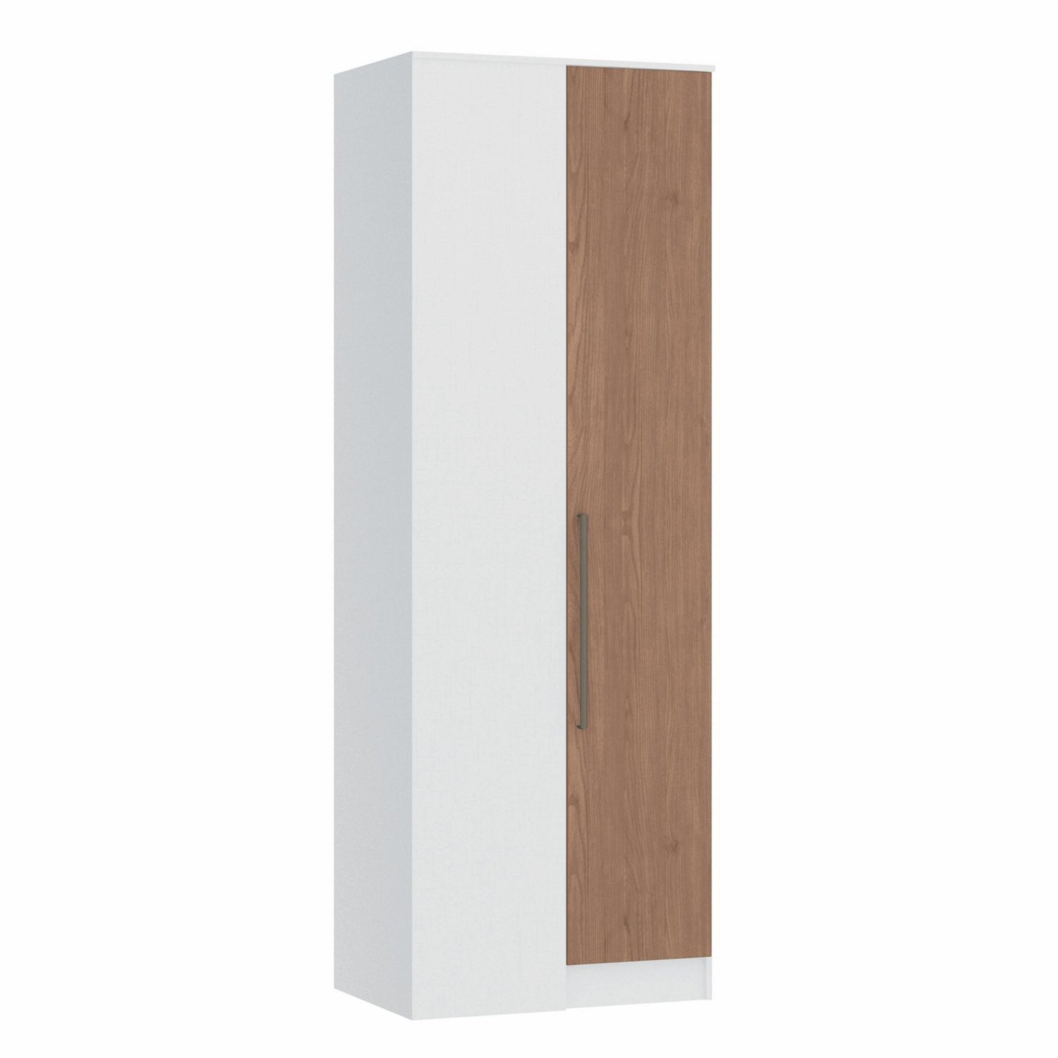 Guarda Roupa Modulado Canto Reto 1 Porta Requinte+ 100% Mdf Branco Line/macadâmia