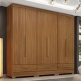 Quarto Modulado 3 Peças 6 Portas 3 Gavetas Smart Plus Cinamomo