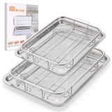 Pacote Com 2 Cestos De Fritadeira Air Fryer Para Forno De Aço Inoxidável Donguli