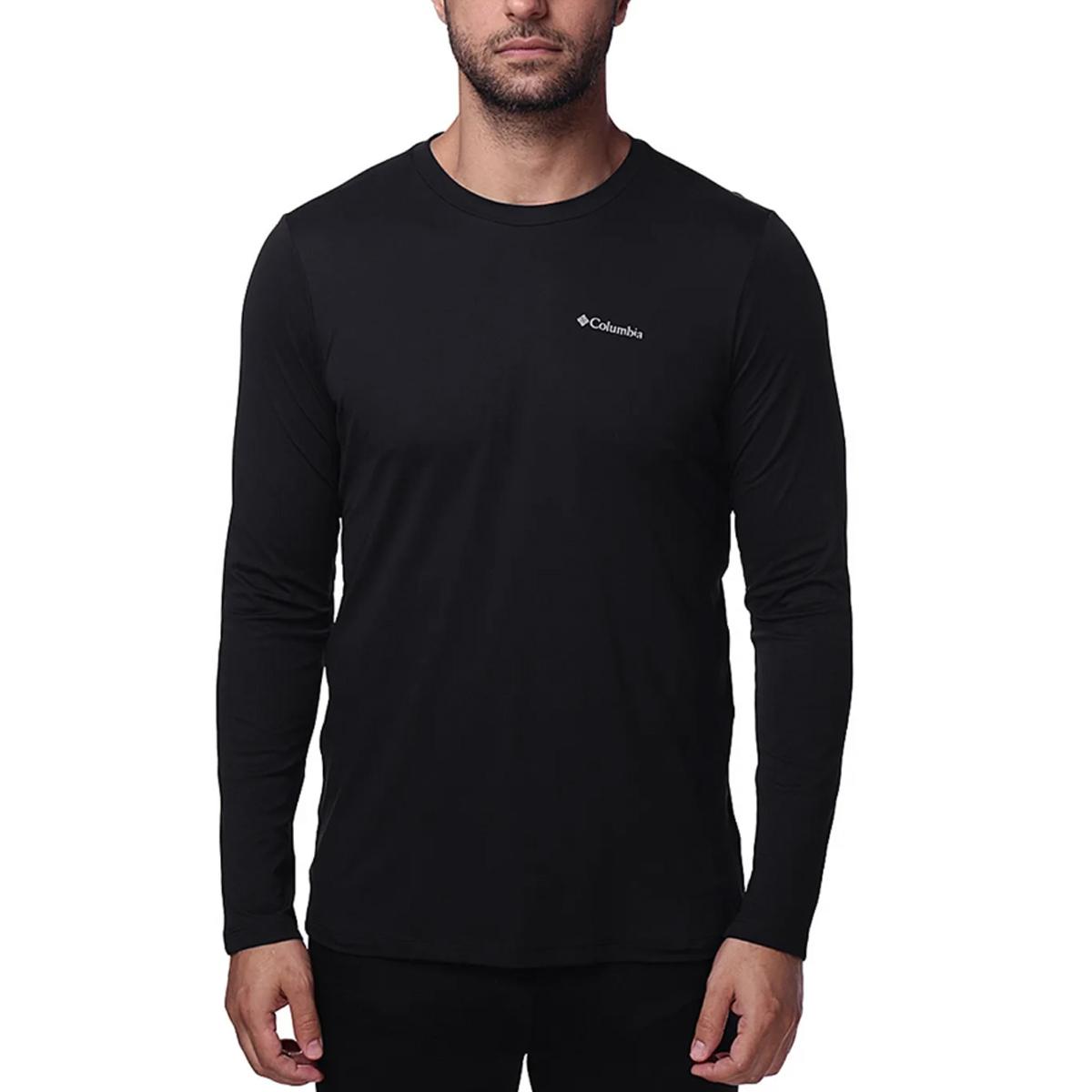 Camiseta Básica Eeg Manga Longa Masculina Columbia Preta