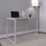 Mesa Para Escritório Industrial 90cm Pe25 Cinza/lilás