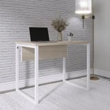 Mesa Para Escritório Industrial 90cm Pe25 Nogueira/branca