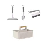Kit Limpeza Para Lavanderia Multiuso Bege 4 Peças