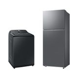 Lavadora Smart Digital Inverter Wa23b Black 23kg 127v + Geladeira Samsung Tmf Rt38dg6120s9fz Smartthings 391l Inox Look Bivolt Combo