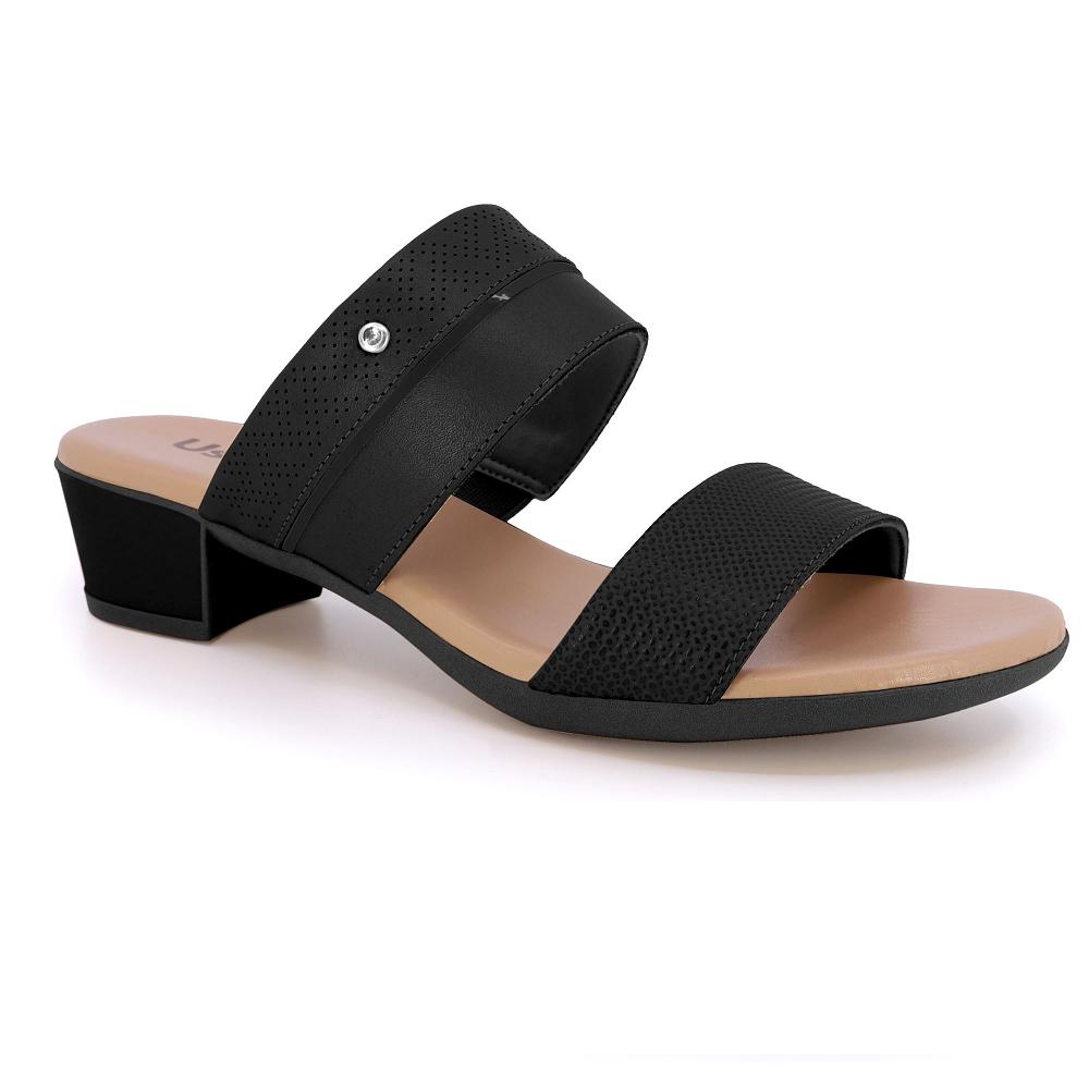 Tamanco Usaflex Salto Bloco Ref Mm0804-2 Preto 039