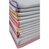 5 Cueiro Para Bebê Flanelado Liso 80x80 Com Crochê Feminino