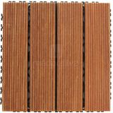 Deck Madeira com Base Plástica Friso Antiderrapante 30cmx30cm Cumarú MaderSilva 1320 Marrom Pena