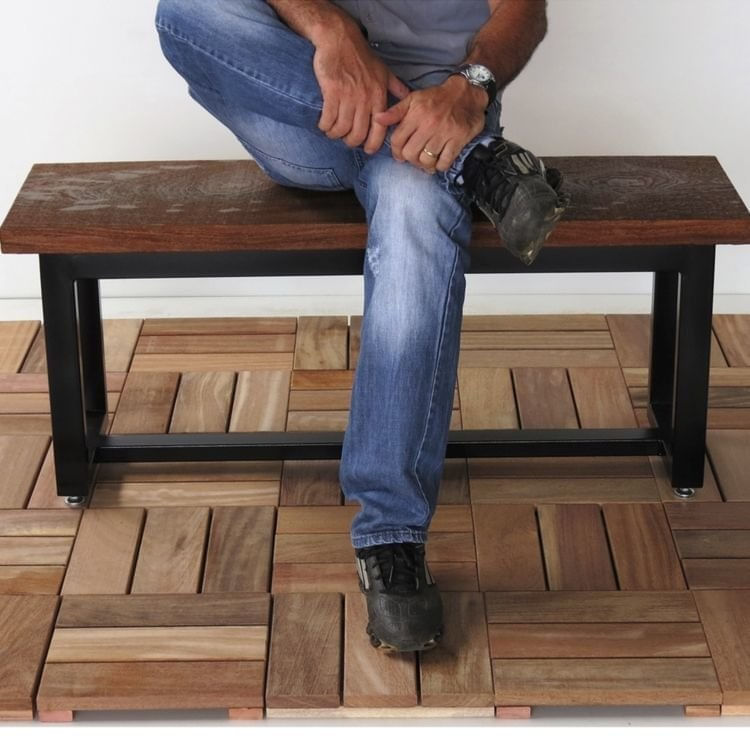 Deck de Madeira Modular Base Madeira Isabela revestimentos 30cm x 30cm Placa Cumaru