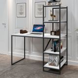 Escrivaninha Com Estante 130cm Home Office Fit Yescasa Branco