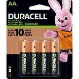 Pilha Recarregavel AA 2500-MAH (cartela C/4 Pilhas) Duracell - CAR / 4