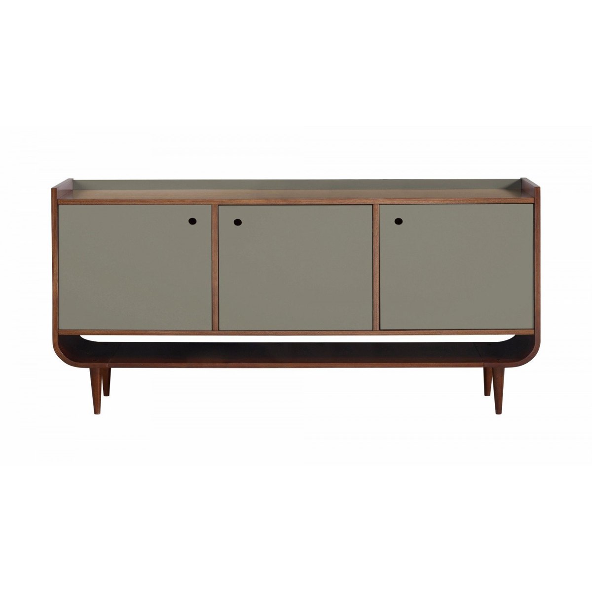 Buffet 3 Portas Retrô Dylan Maxima Cacau/Cinza