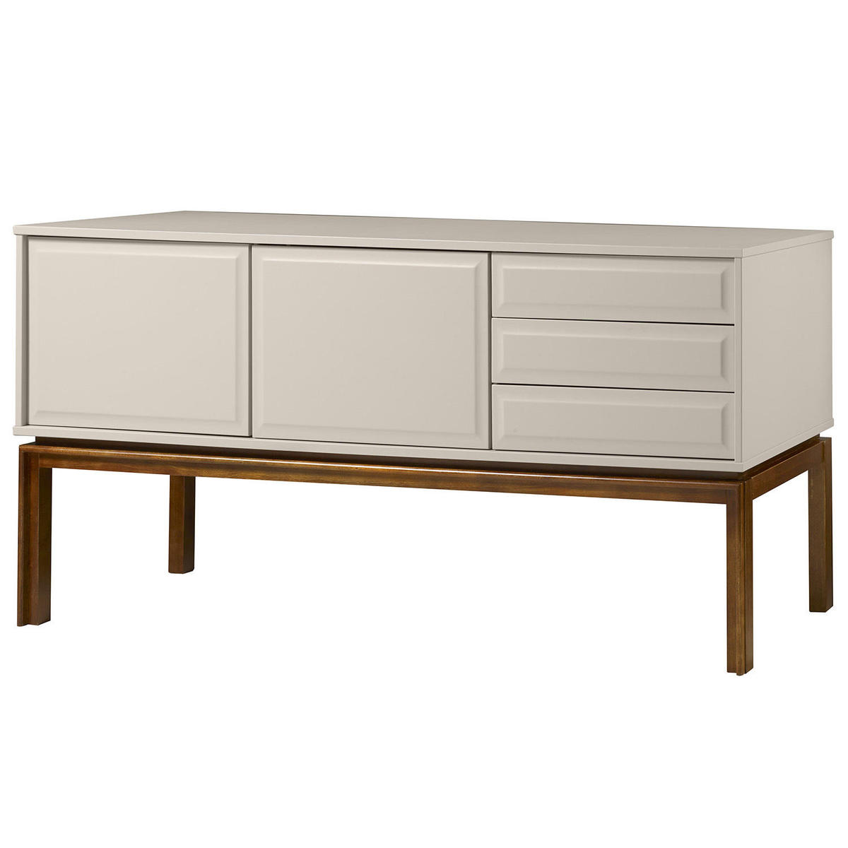 Buffet 2 Portas 3 Gavetas Quartzo Maxima Bege