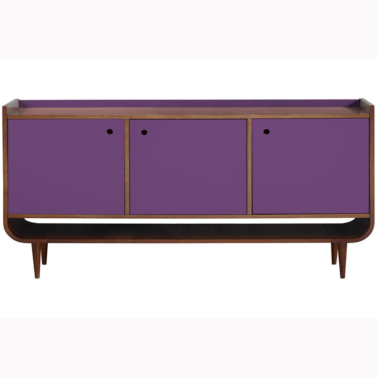 Buffet 3 Portas Retrô Dylan Maxima Cacau/Roxo