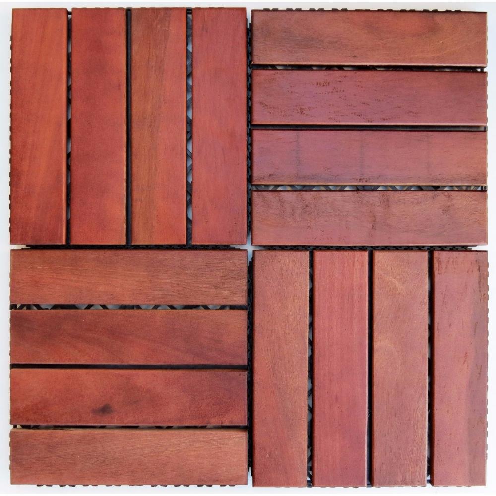 Deck em Placa de Madeira Modular Base Plástica 30x30cm Isabela Revestimentos Imbuia