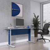 Escrivaninha Mesa Escritório Secretária Mx120 Maxxi Cinza Azul