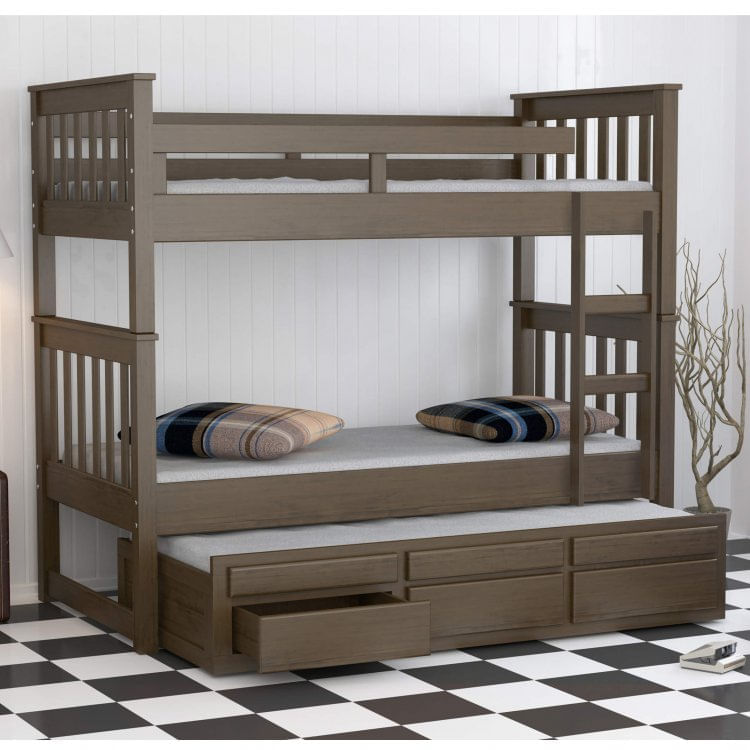 Treliche Solteiro 3 Gavetas Móveis Saraiva Castanho