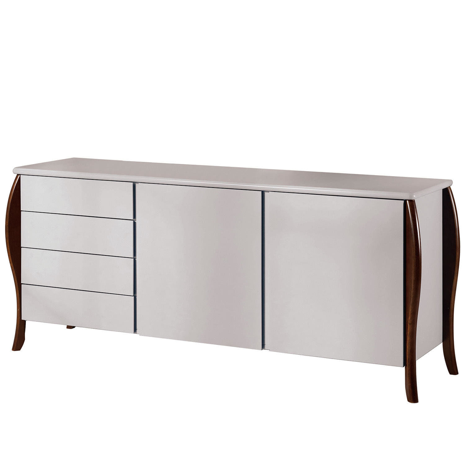 Buffet 2 Portas 4 Gavetas Cash Maxima Cacau/Branco