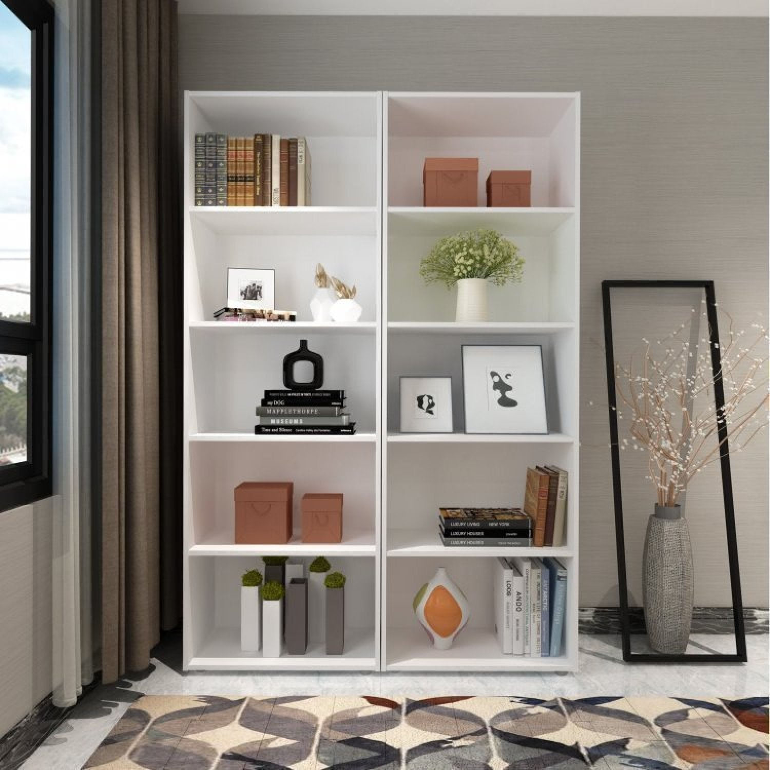 Kit 2 Estantes Para Livros 5 Prateleiras 180cmx120cm Multy