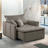 Poltrona Cama 110cm Em Madeira Eucalipto Detroid Yescasa Bege Escuro
