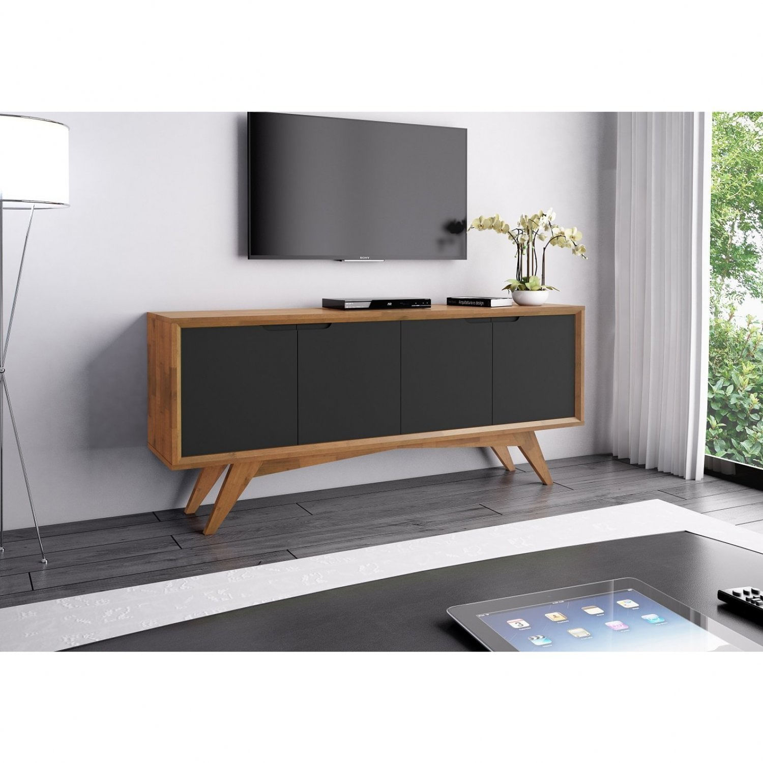 Buffet 4 Portas Querubim Nat/preto