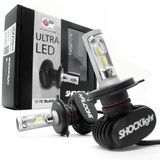 Kit Lâmpada Ultra Led Efeito Xenon H4 12v 50w 4000 Lumen 6000k Shocklight